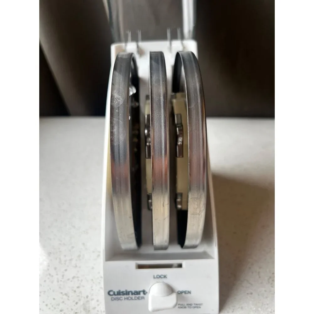 Cuisinart Disc Holder With 3 Stainless Steel Blades & Locking Base DLC 8 & 10